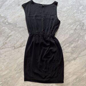 Theory Black Sleeveless Cinched-Waist Dress, Size 0